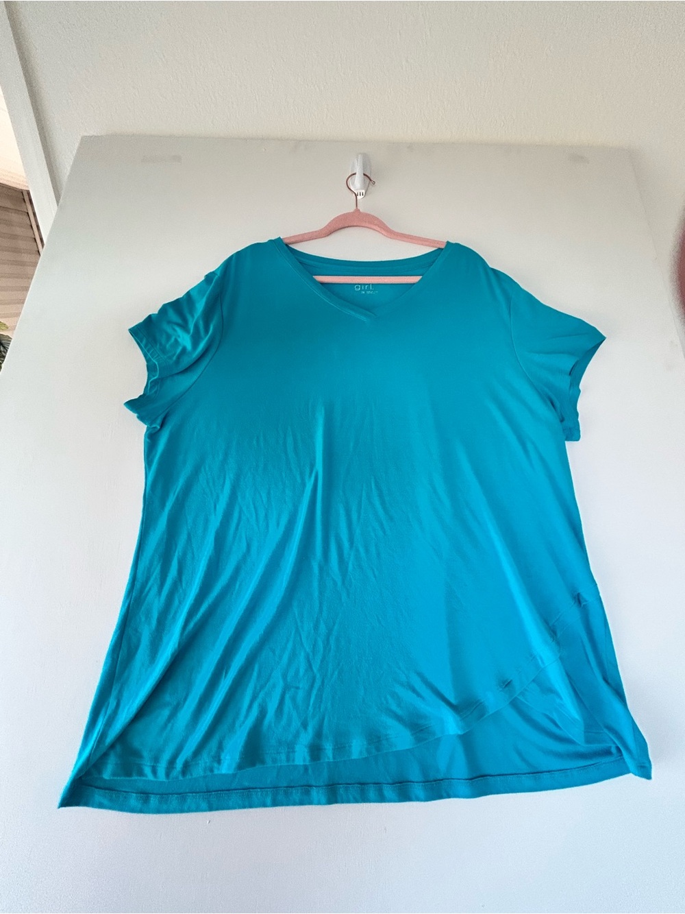 Cool Girl 3X Women's Teal V-Neck Short Sleeve Tee